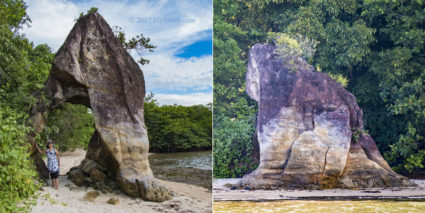 The Batu Odu Gerawang rock in different angles. The one at the right looks like a sad woman