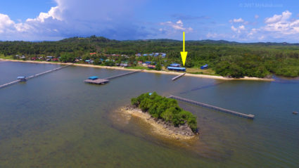 Malubang Village, the Malubang Homestay is under the yellow pointer