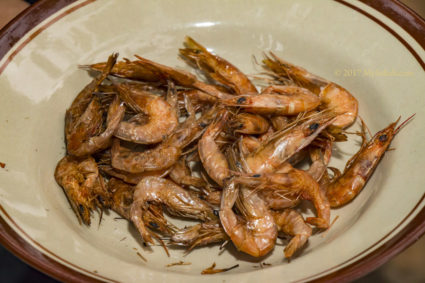 Udang Salai (Smoked Shrimps) in a plate