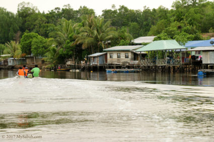 Approaching Kampung Sambah, a fishing village