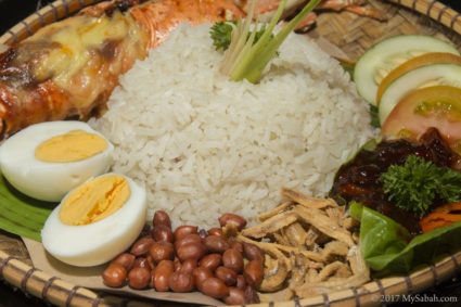 close-up of Nasi Lemak