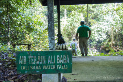 The gazebo next to Ali Baba Waterfall