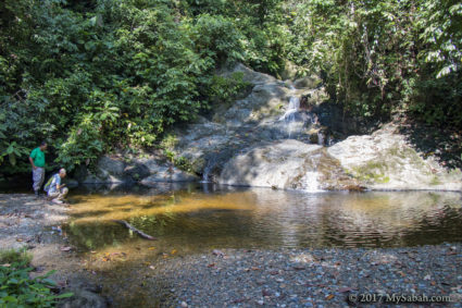 water of Ali Baba Waterfall from the unpolluted rainforest