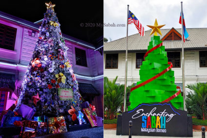 Christmas Tree Lighting in 2018 (left) and 2019 (right)