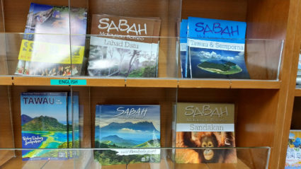 Brochure rack in Sabah Tourism building