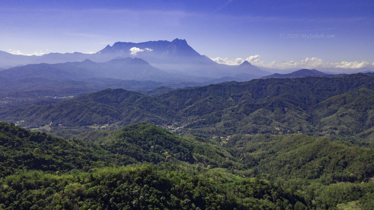 View of Mount Kinabalu from the highest point of Bukit Bongol Hill