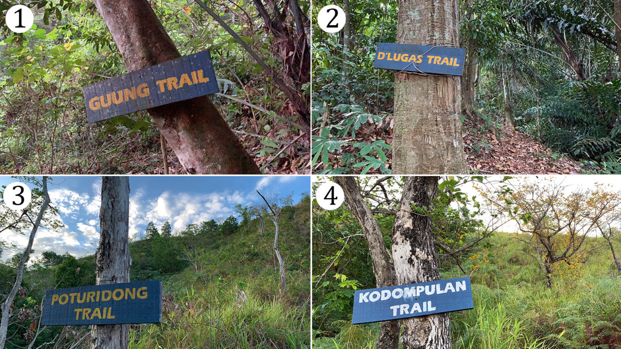 Signage of Guung, D'Lugas, Poturidong and Kodompulan Trail