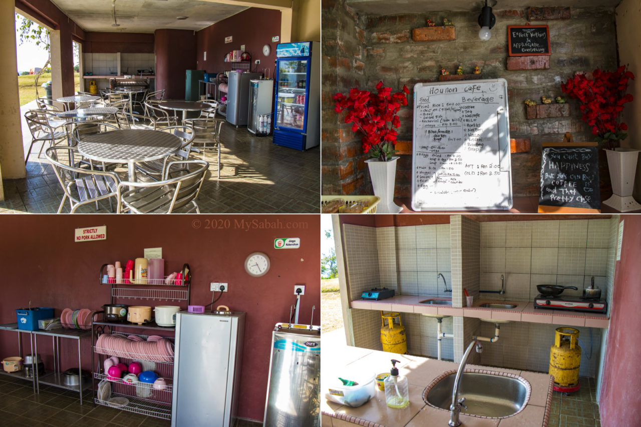 Dining area, kitchen and cafe of Hounon Ridge