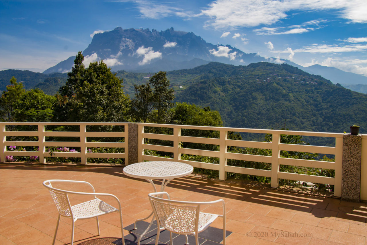 Balcony with Mount Kinabalu view