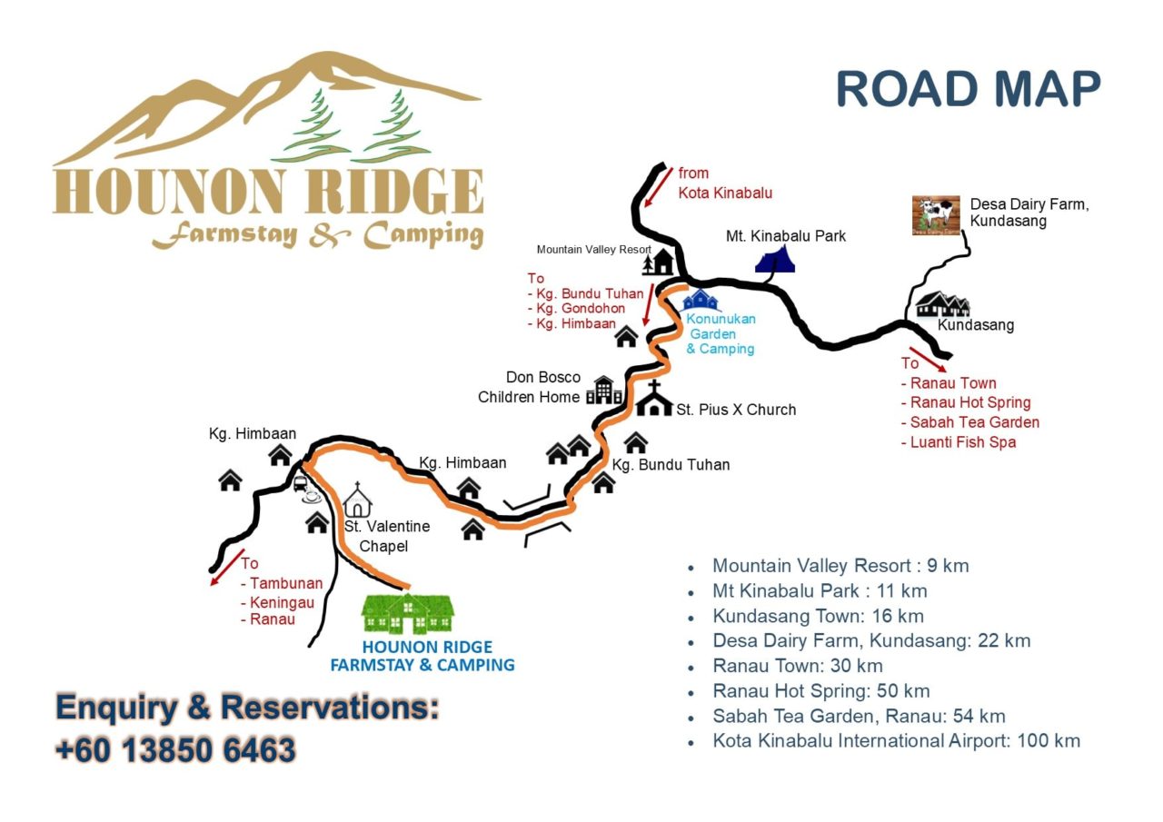 Road map to Hounon Ridge