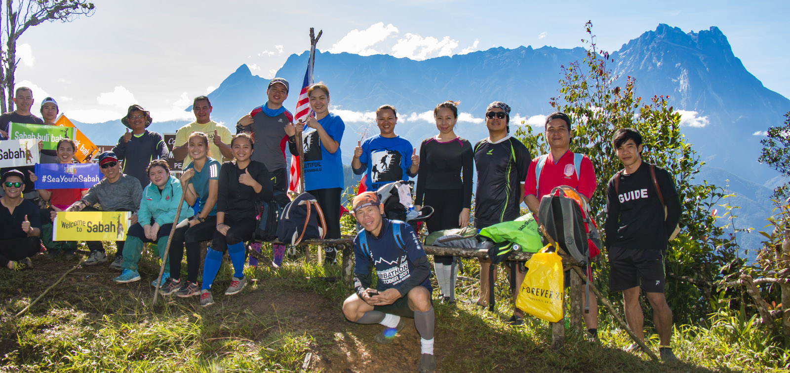 Group photo on the peak of Mount Nopungguk