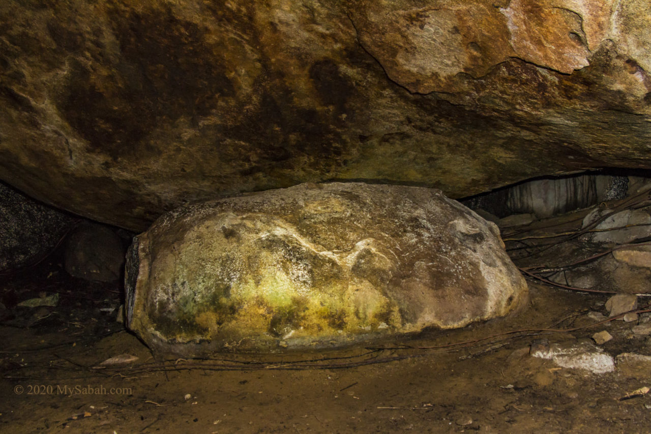 The coffin rock inside Gua Keranda cave