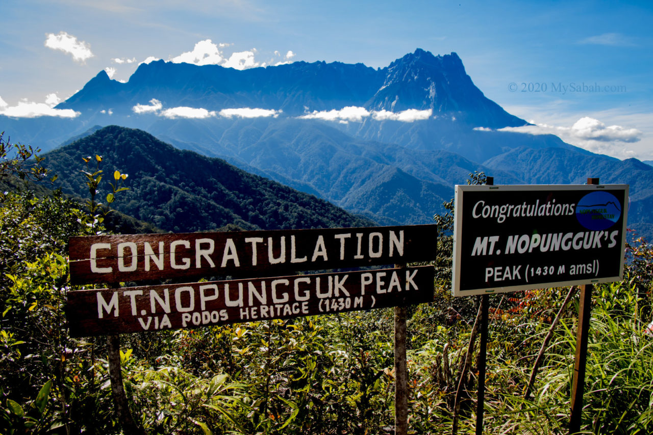 View of Mount Kinabalu on Gunung Nopungguk