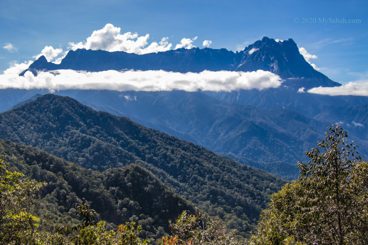 Close-up view of Mount Kinabalu on Mount Nopungguk