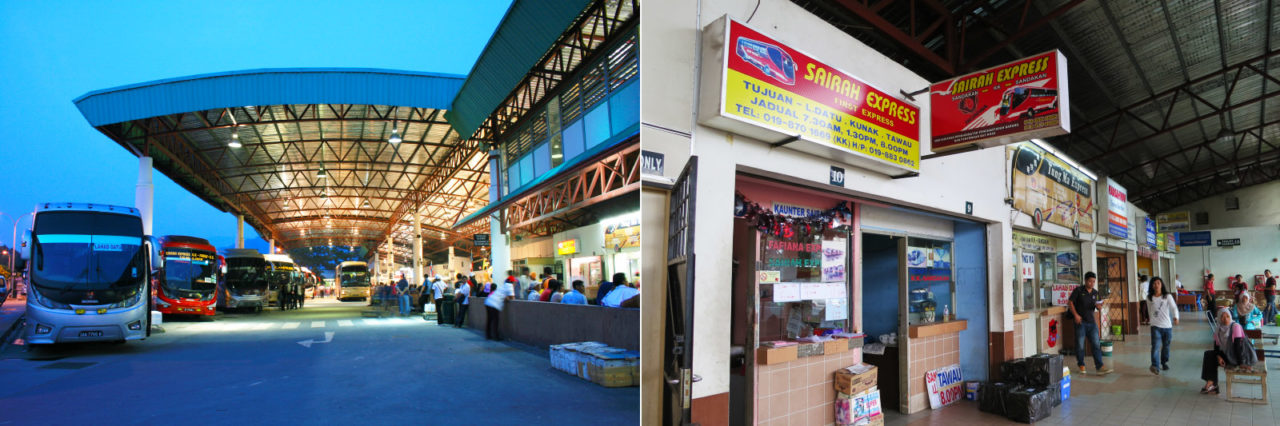 Inanam Bus Terminal and ticket counters