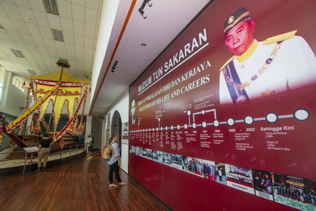 Timeline of political life of Tun Sakaran and Lepa-Lepa boat (left)