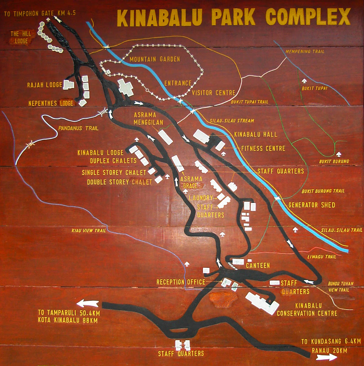 Layout map of Kinabalu Park Complex