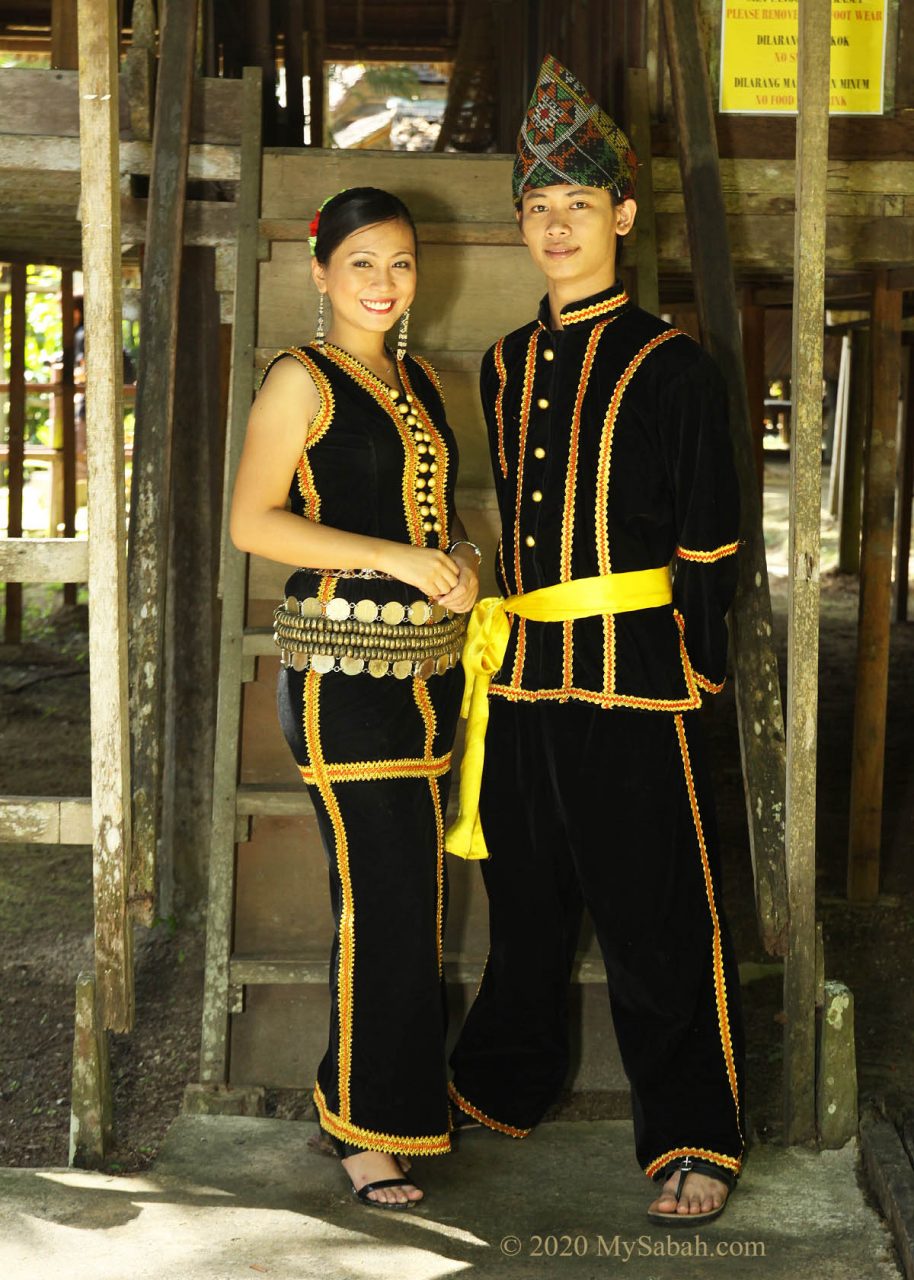 Kadazan Penampang couple in traditional costume