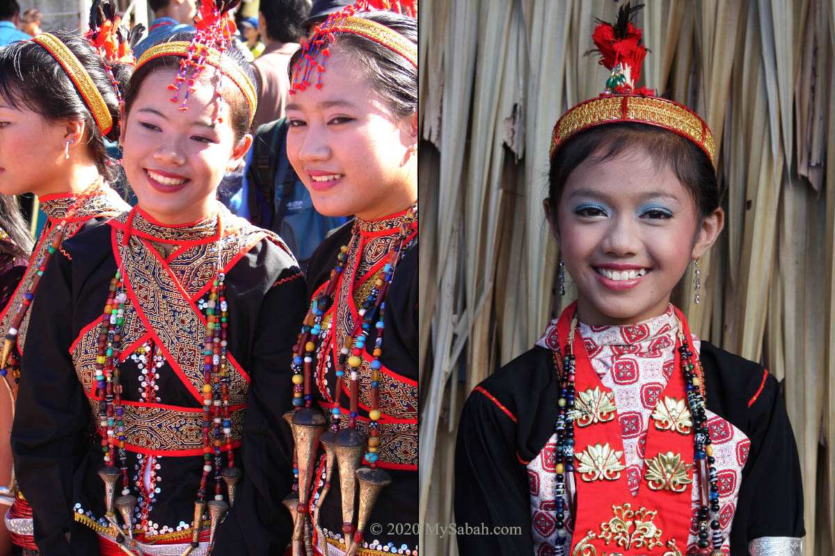 Dusun Lotud girls in ceremonial attire