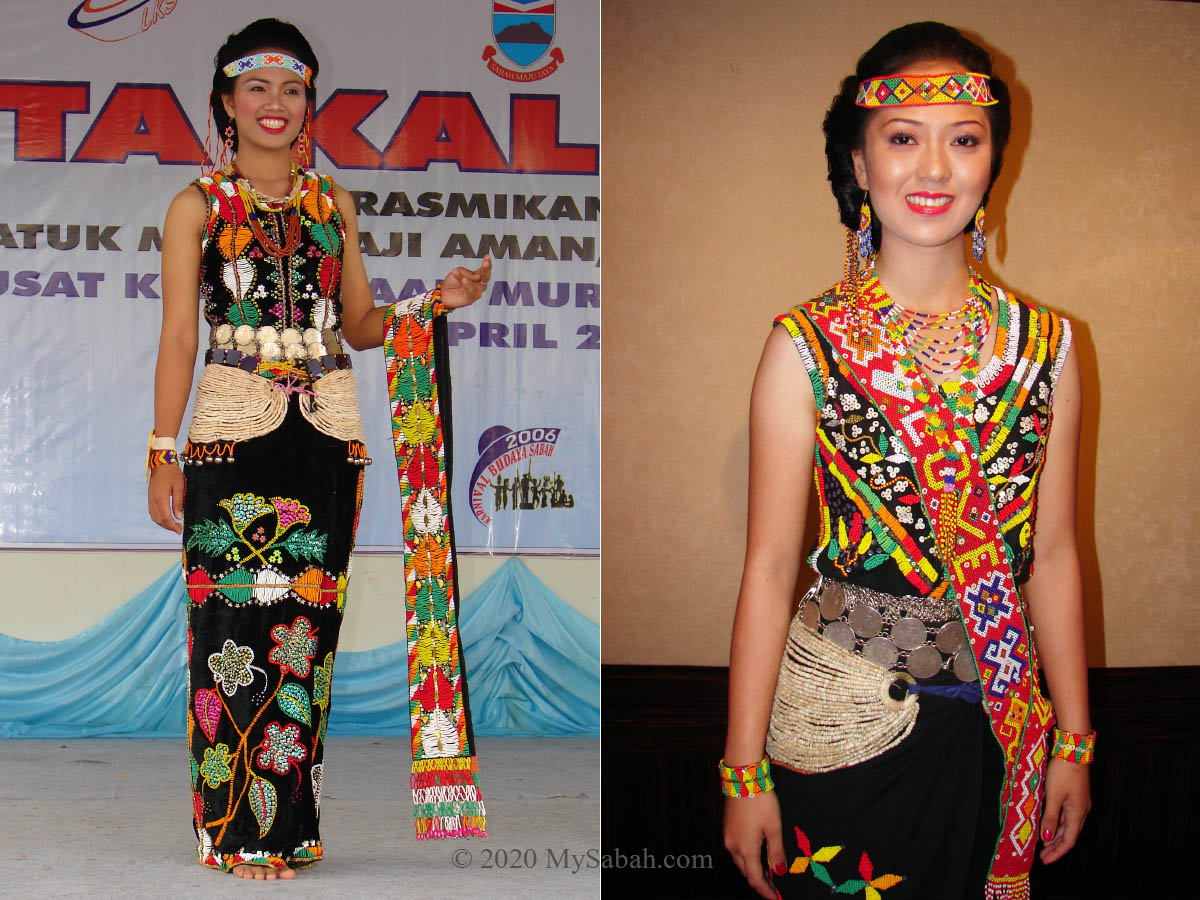 Girls in Murut traditional costume