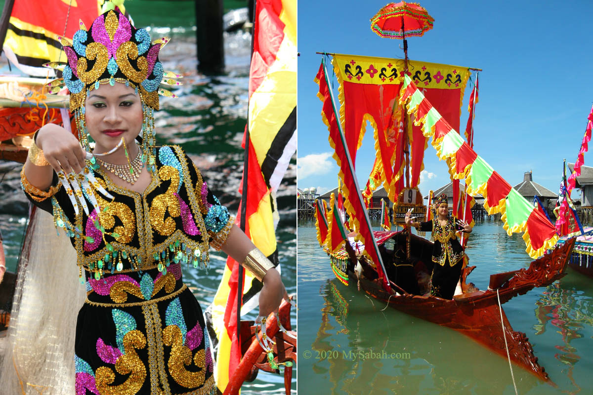 Sea Bajau girls in Lepa-Lepa boat