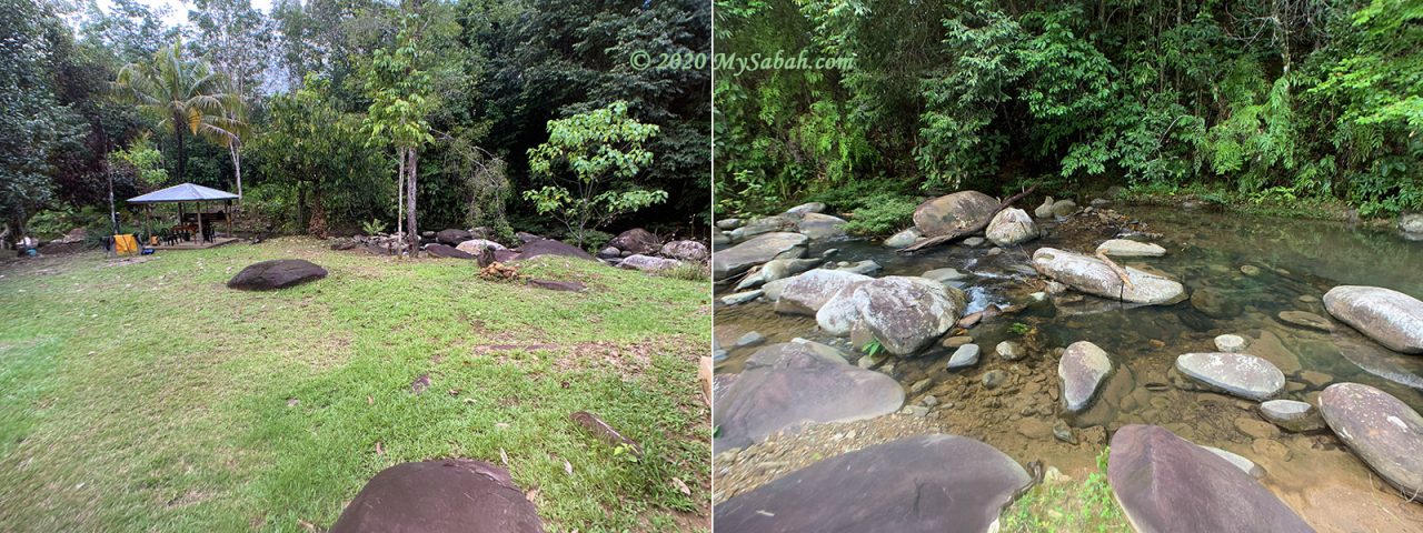 Camping ground and river at Bunti Campsite