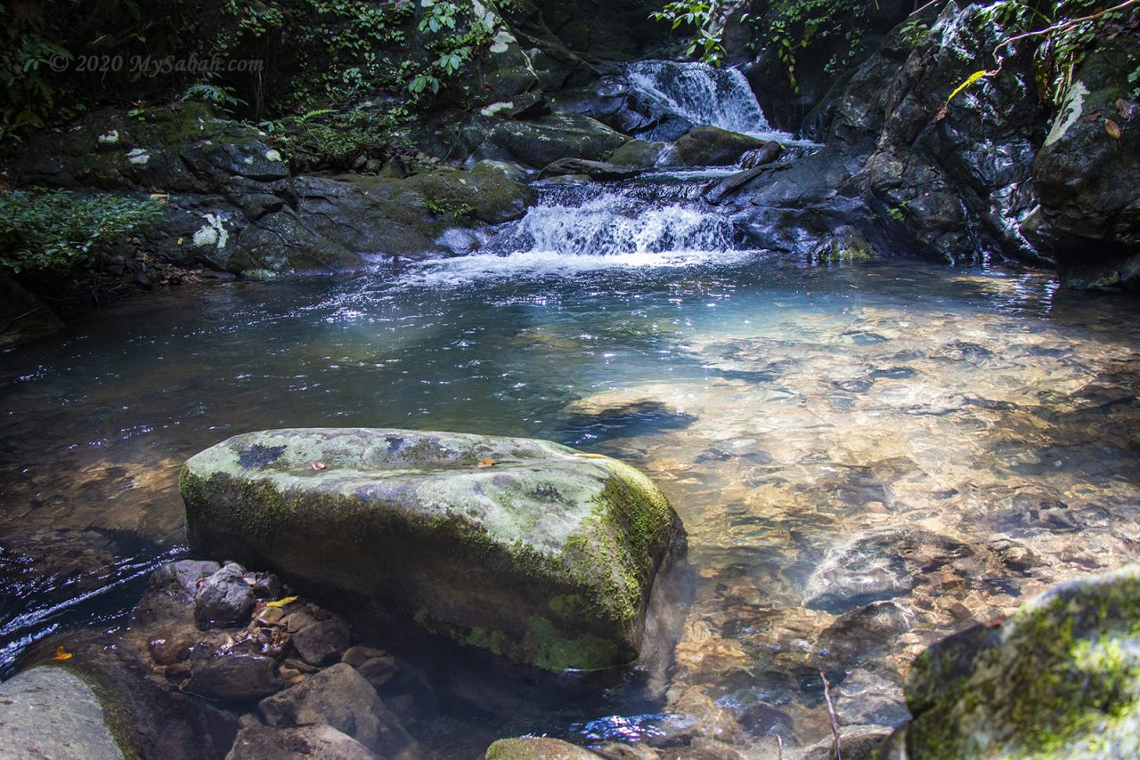 River pond with crystal clear water