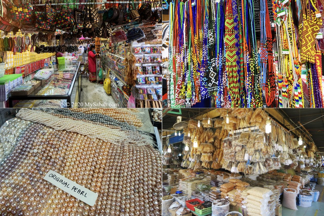 Souvenir Stalls and Dried Seafood at KK Handicraft Market