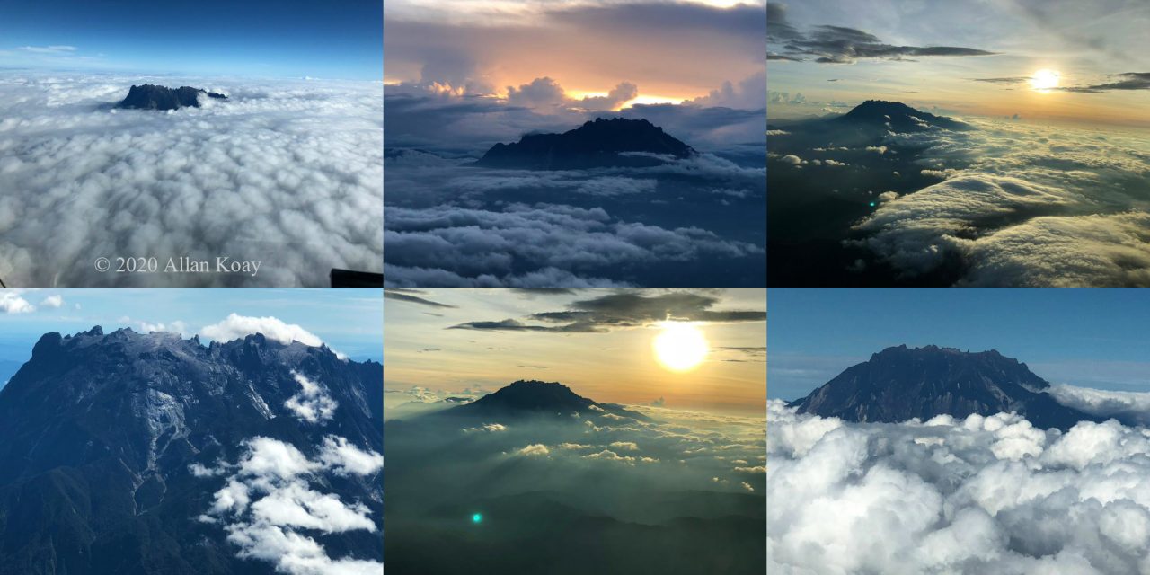 View of Mount Kinabalu from cockpit