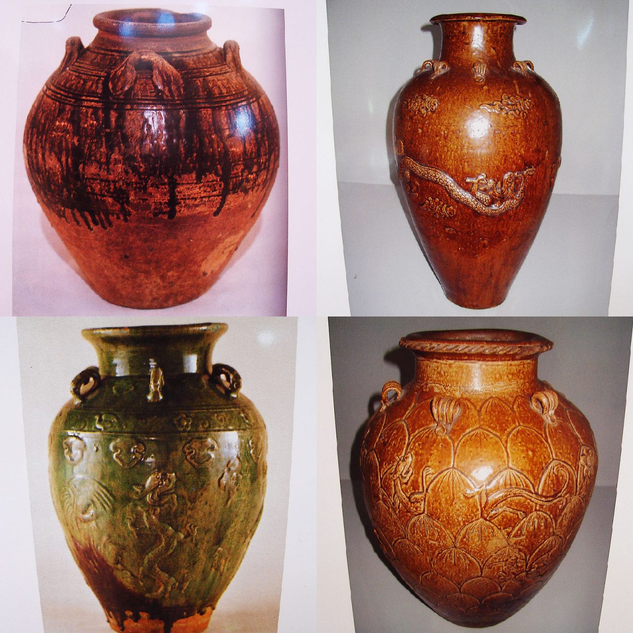 Antique Tapai jars from different districts. From top to bottom, left to right: kologiau from Ranau, sampa from Keningau, rangkang from Kota Belud, sisikan from Ranau