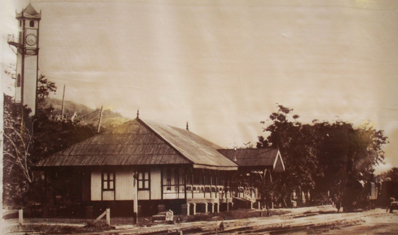Picture of Atkinson Clock Tower in 1915. The building is the HQ of North Borneo Railway