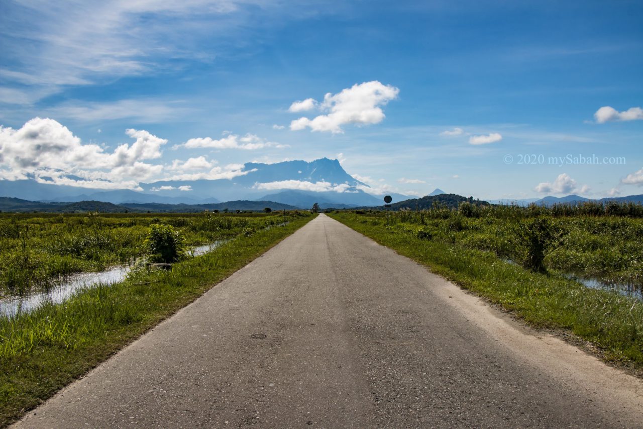 900-Meter-long straight road to Mount Kinabalu