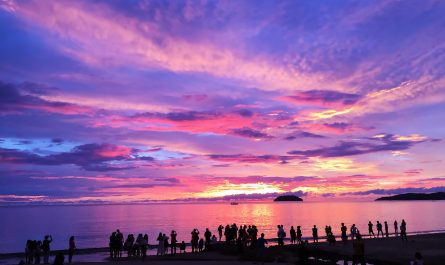 Amazing sunset at Tanjung Aru First Beach