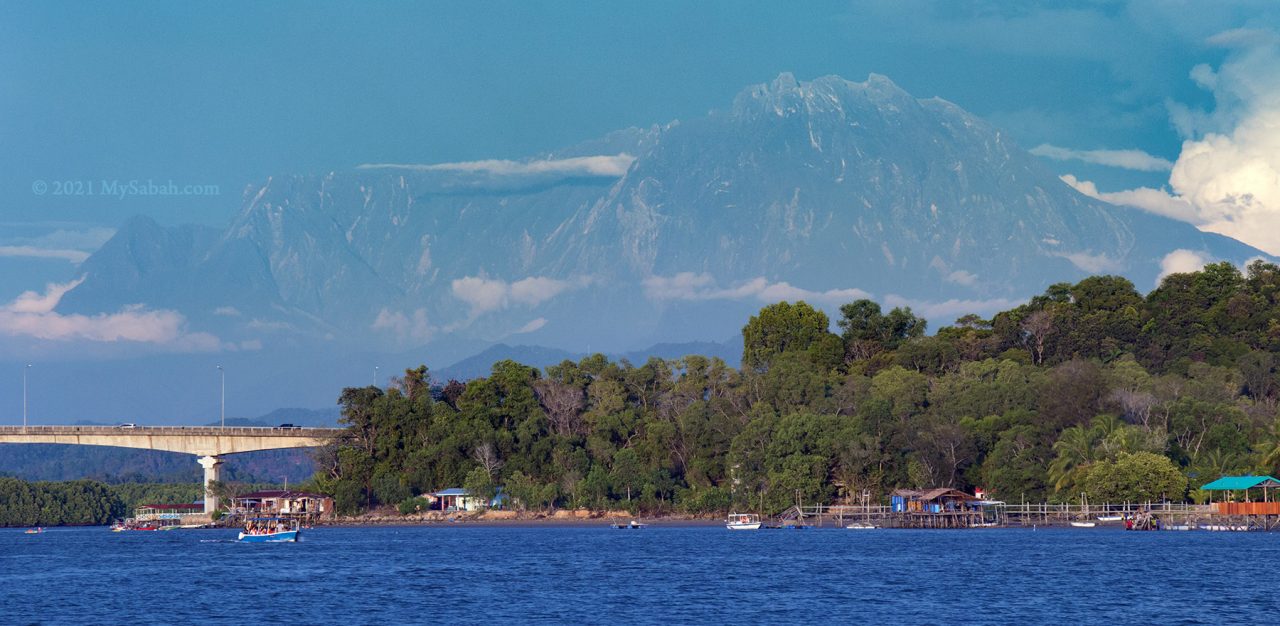 View of Mount Kinabalu from Dalit Beach