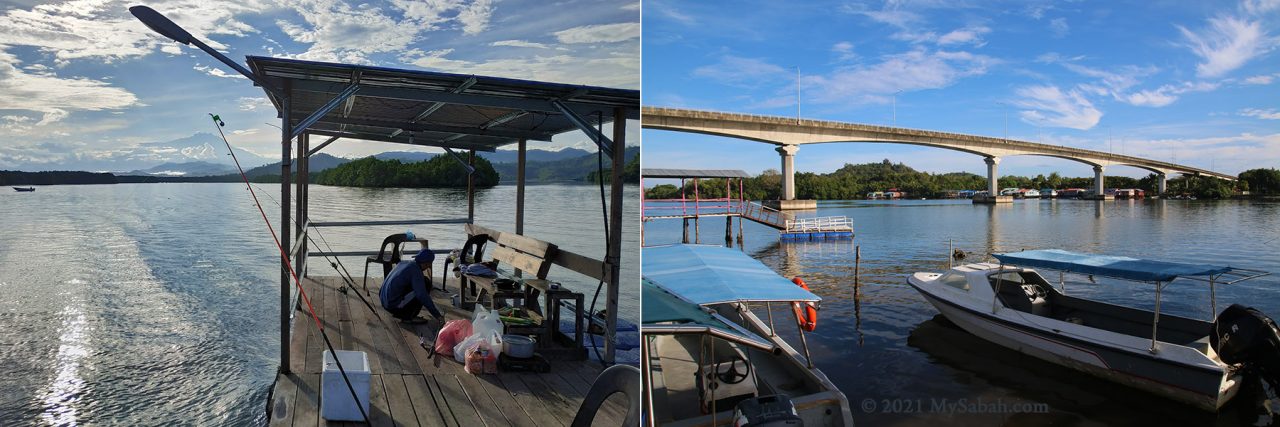 Fishing platform and jetty on Mengkabong River