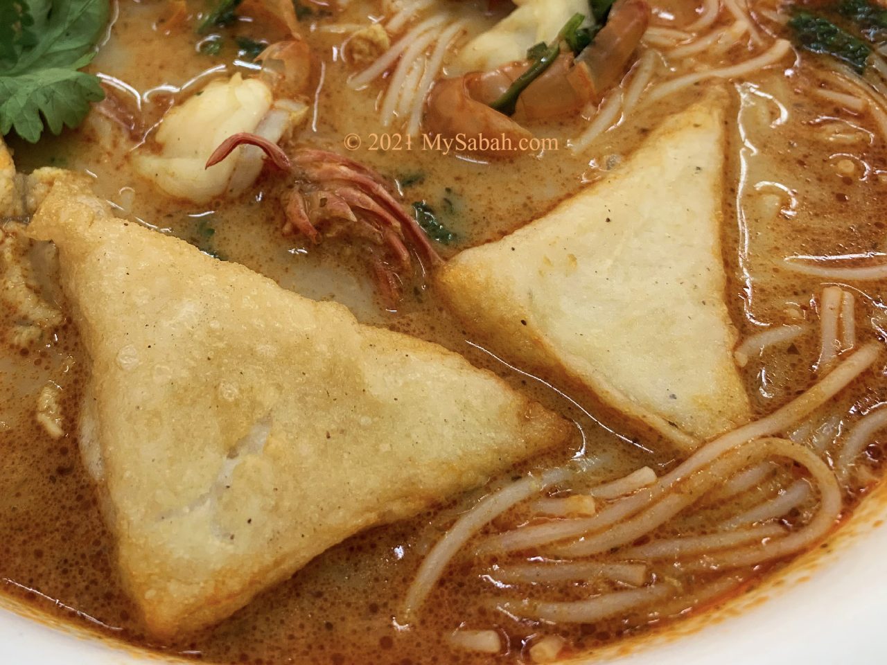 Close up of Sandakan Fish Cake