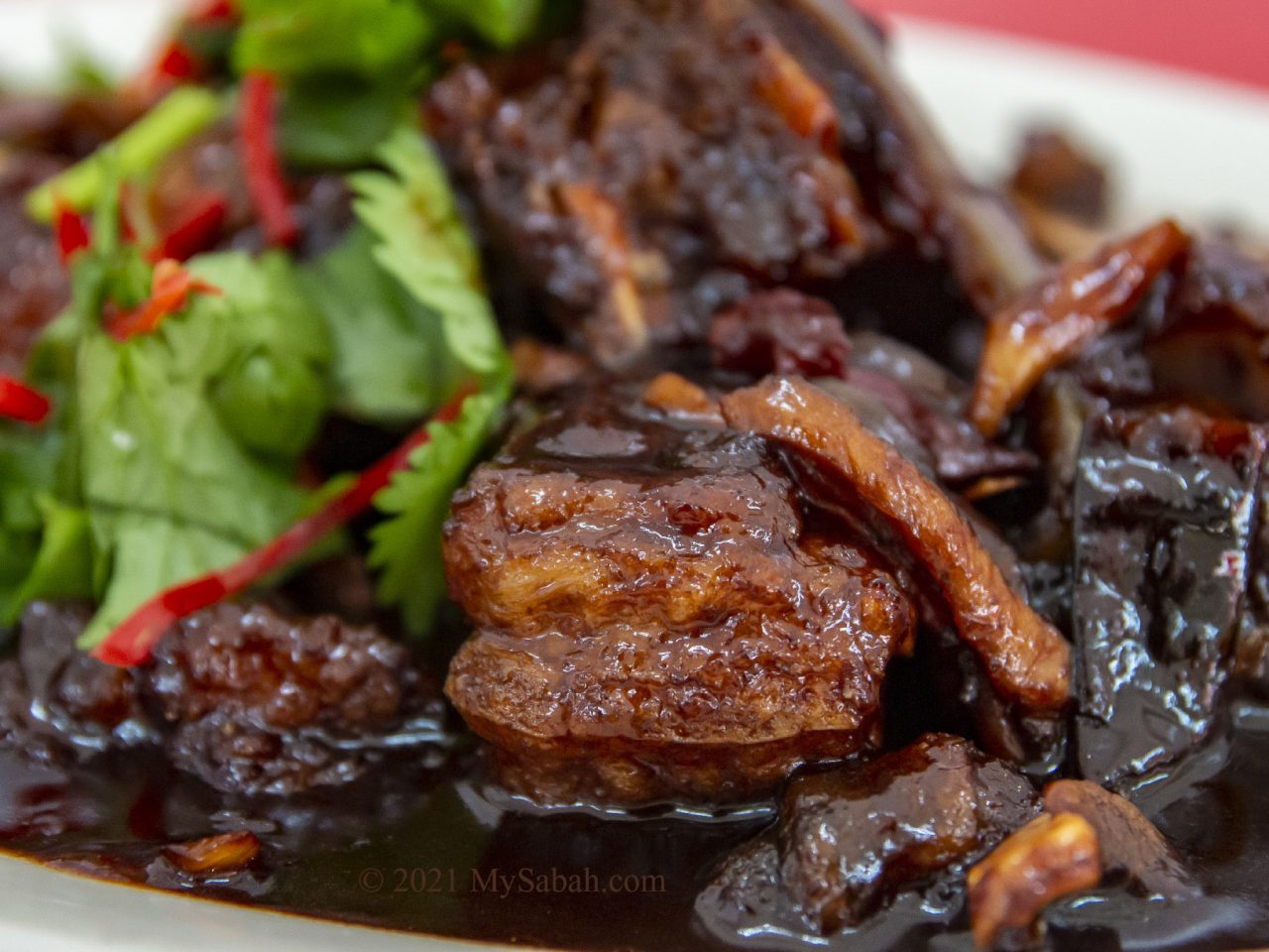 close up of Stewed fish head