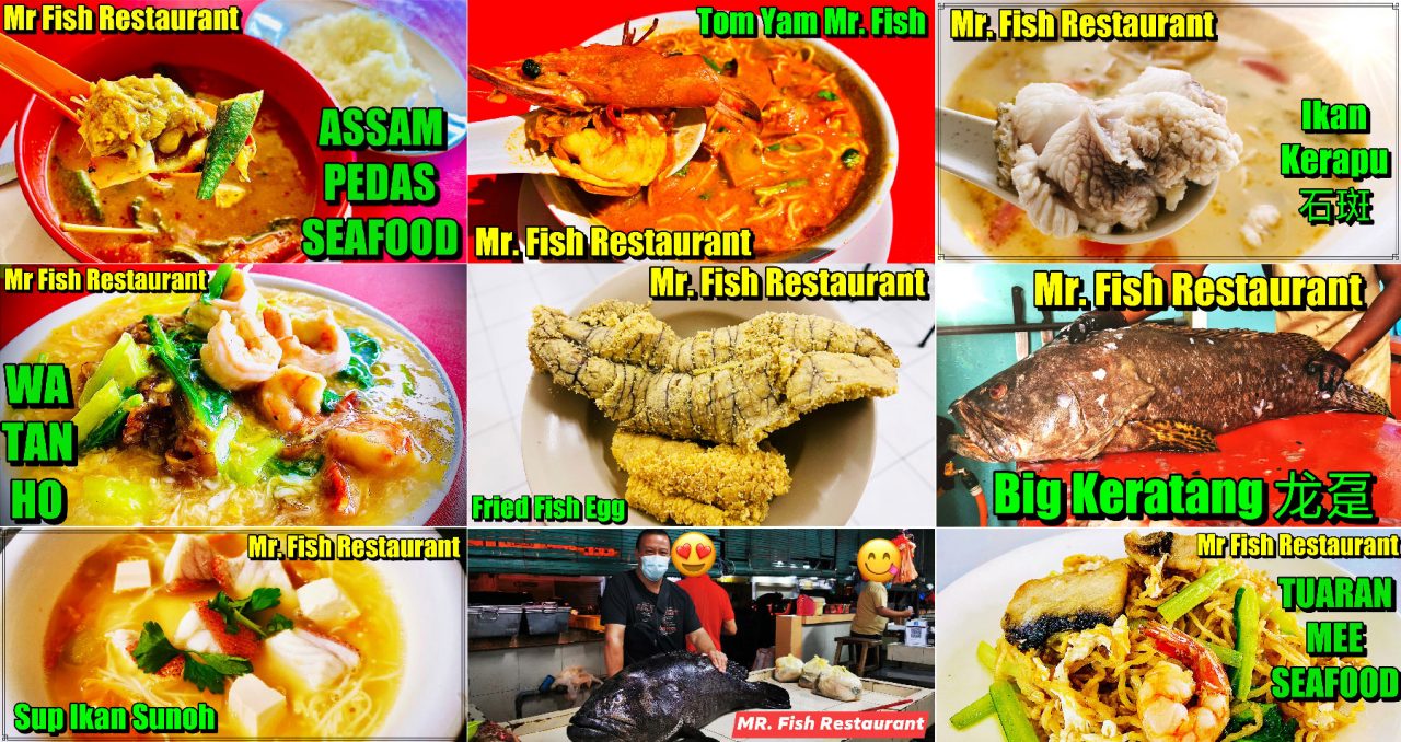 Seafood dishes of Mr. Fish Restaurant