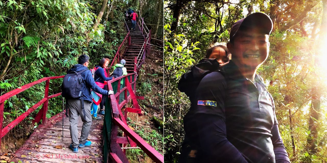 Climbers returning from sunrise hike on Maragang Hill