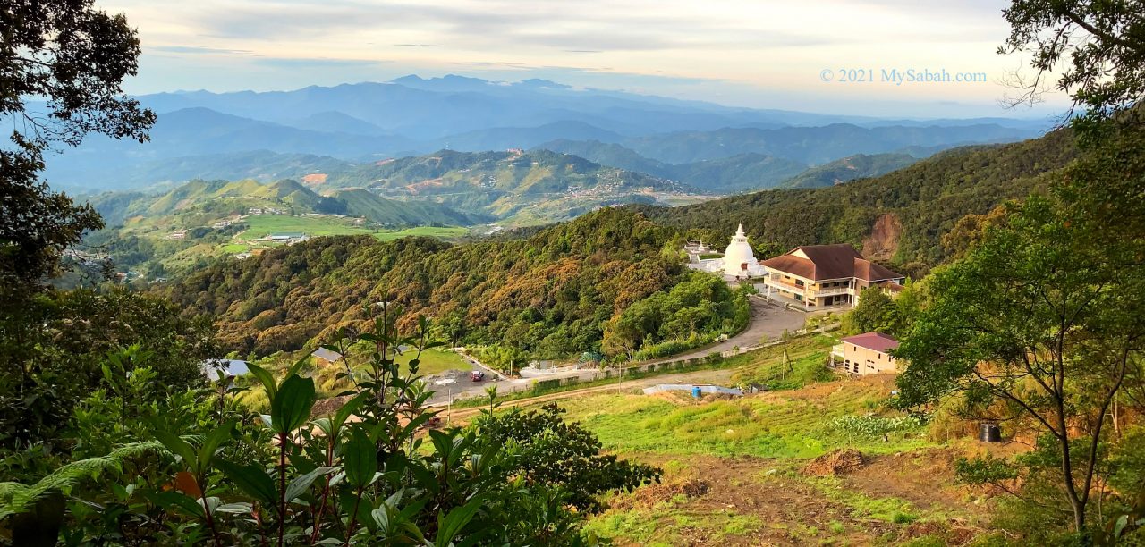 View of Mitraville Meditation Centre from higher ground