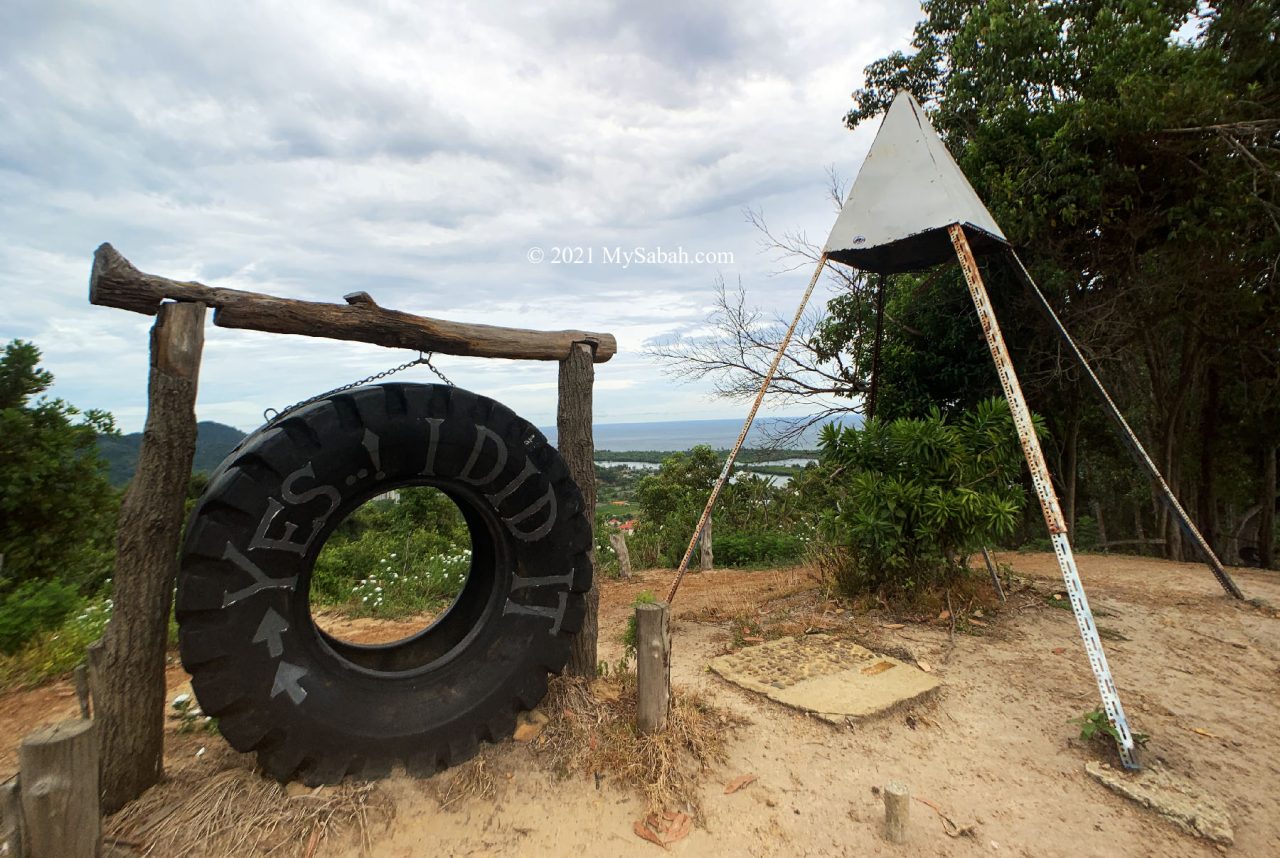 A triangulation station (or trig point) on top of Nuluh Lapai