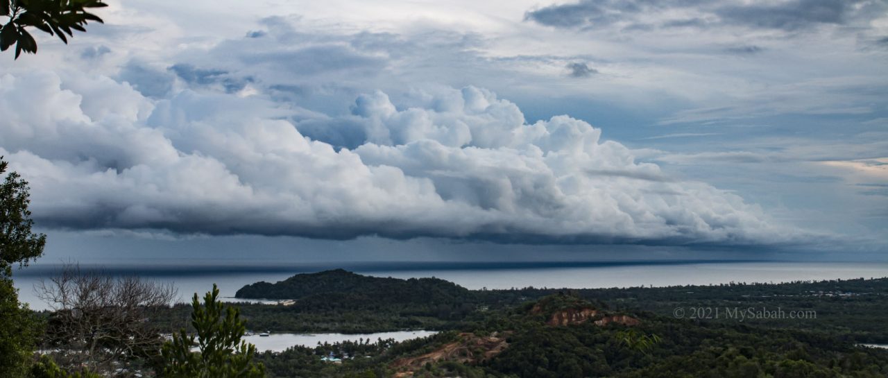 An arcus cloud, or a roll cloud at the Dalit Beach of Tuaran