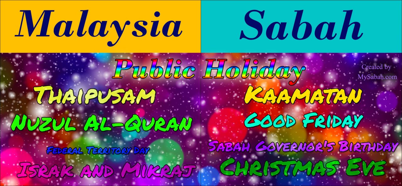 Public Holidays of Malaysia and Sabah