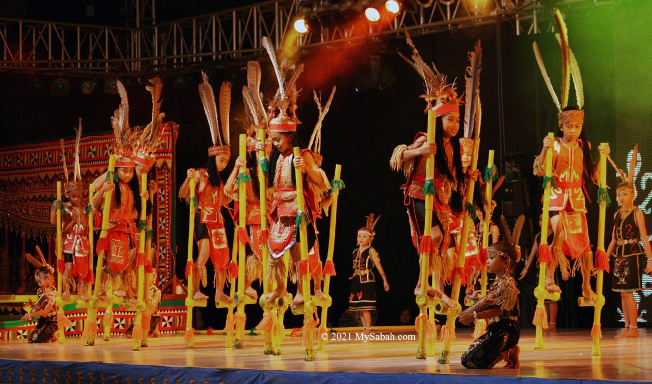 Bamboo dance performance by kids in Sabah Fest