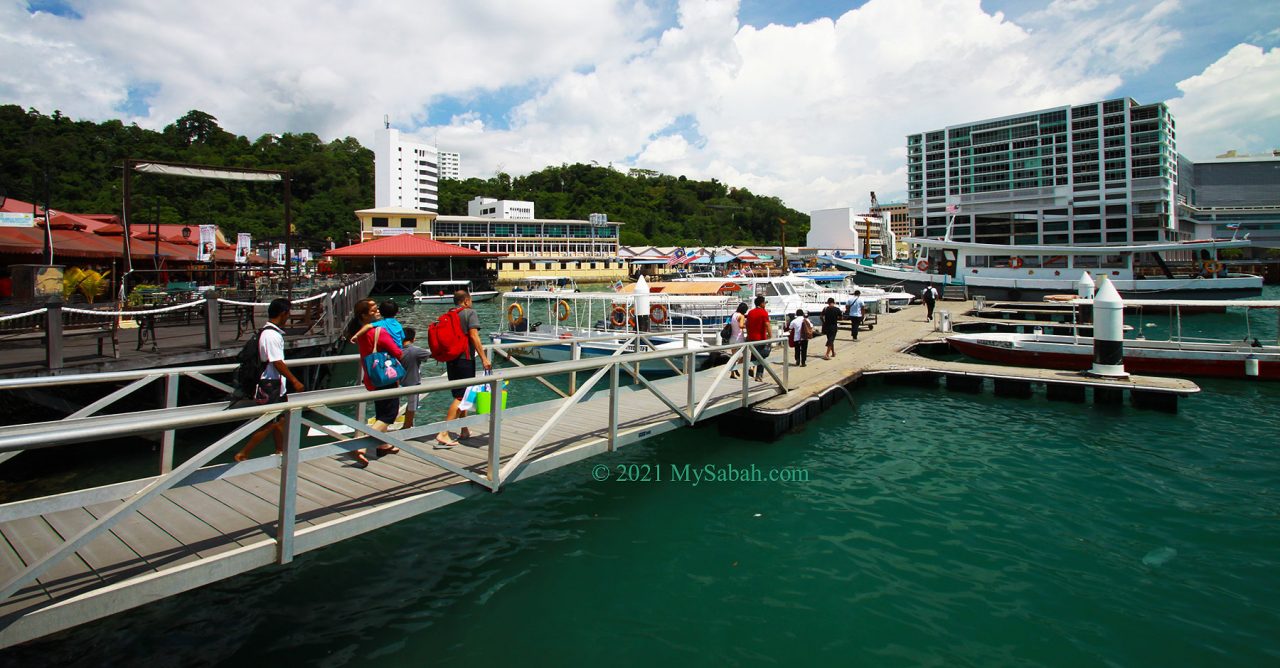 Tourists boarding in Jesselton Point Ferry Terminal