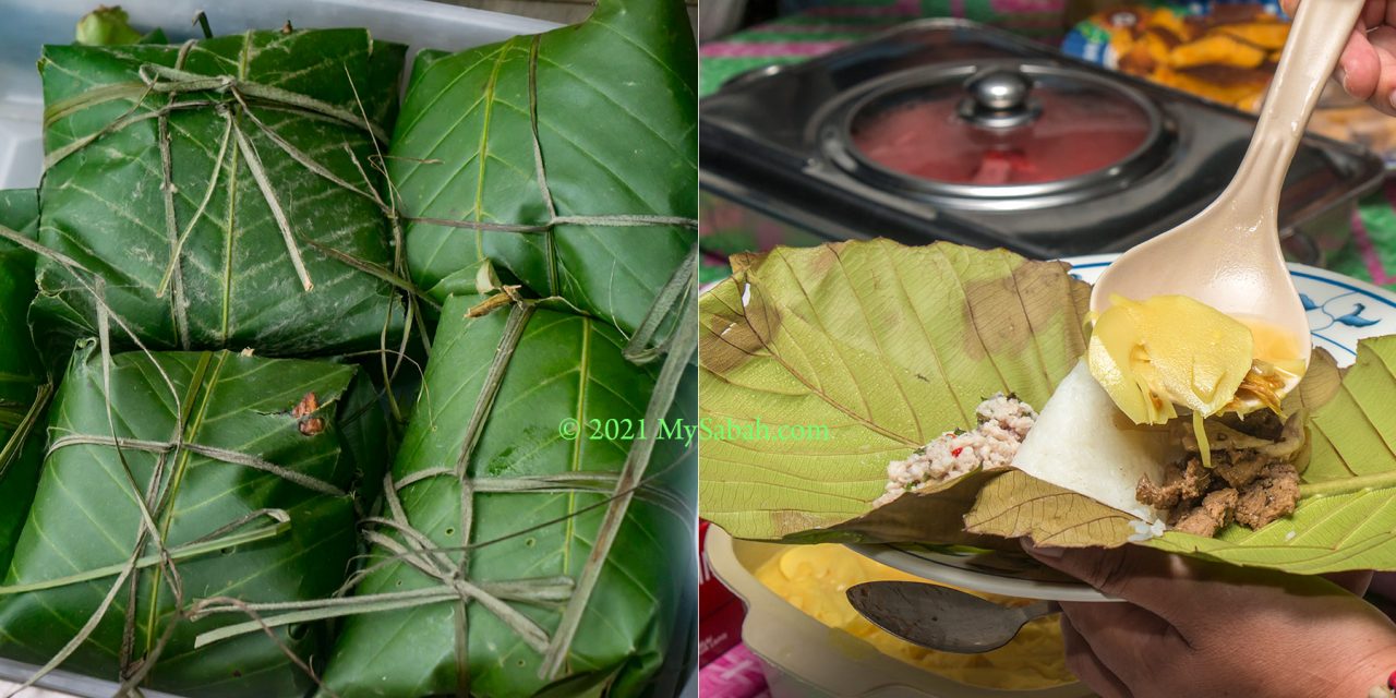 Linopot (packed rice) of Sabah natives