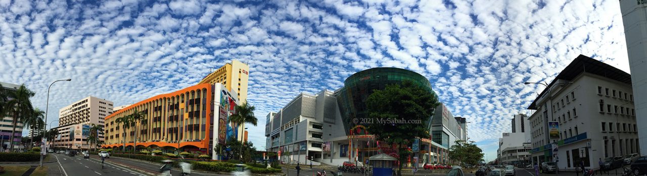 Mackerel sky (Cirrocumulus clouds) of Kota Kinabalu City, Sabah