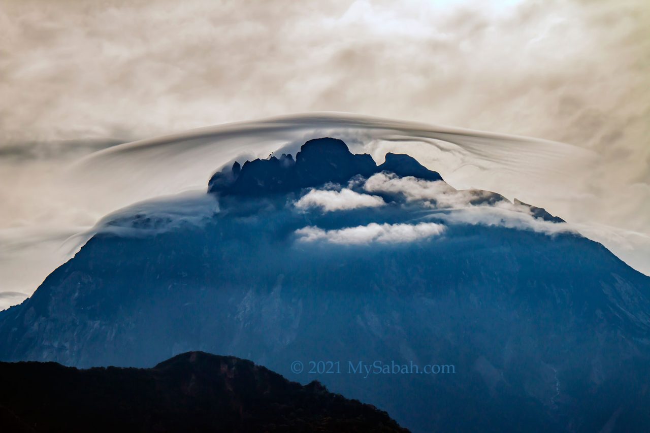 Lenticular clouds on Mount Kinabalu (Gunung Kinabalu)