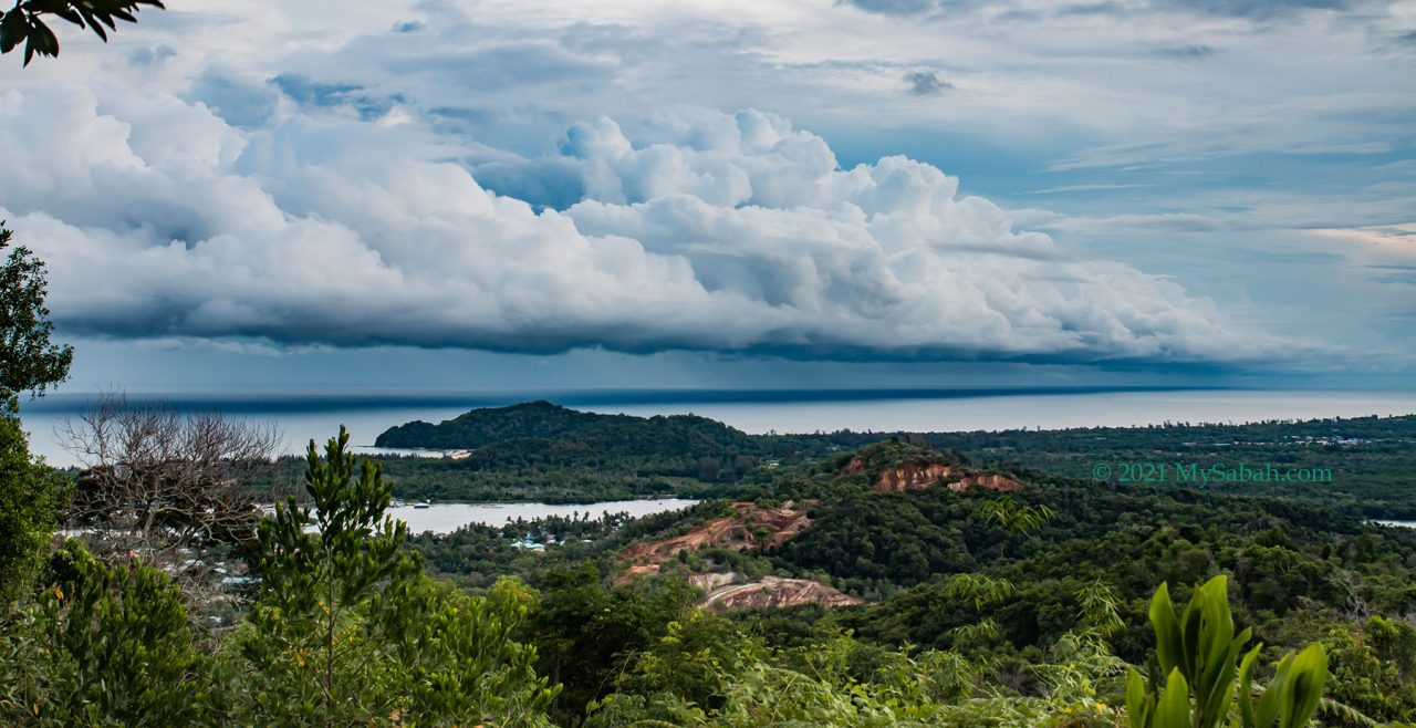 Shelf clouds on the sea