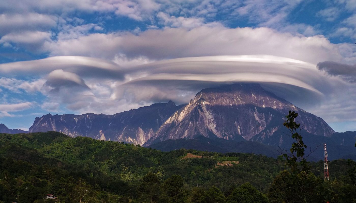 Lenticular cloud on Mount Kinabalu
